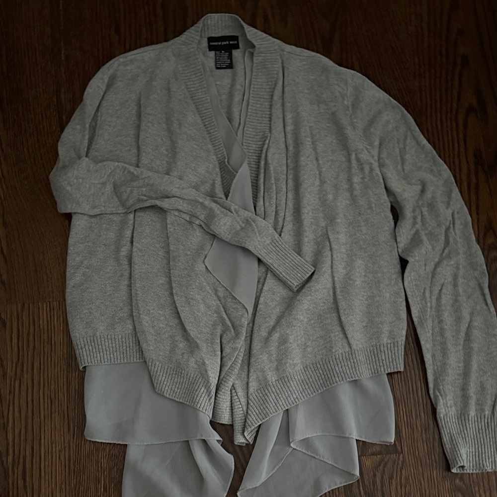 **Central Park West Light Gray Women's Cardigan**